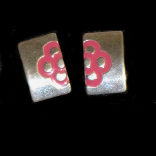 Imagen pendendientes plata esmaltes presión